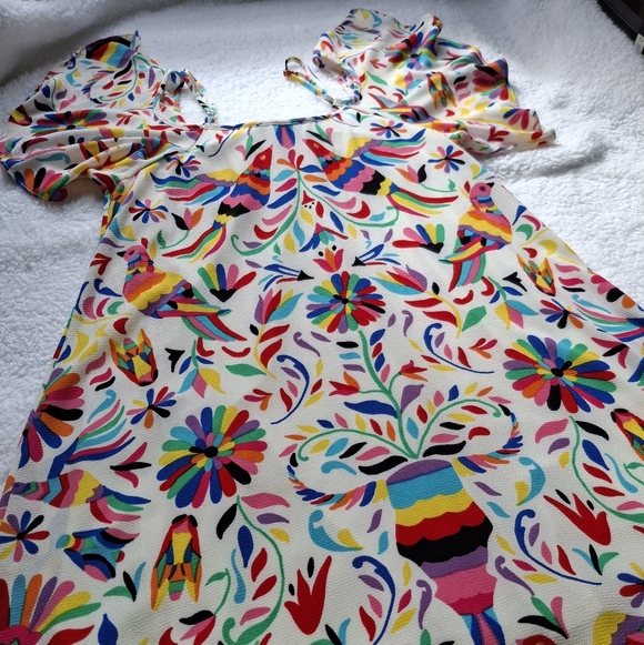 Judith March Colorful Bird Mini Dress-Size Large - Picture 11 of 14